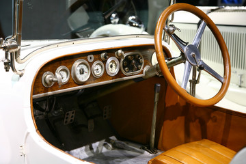 classic  mercedes benz car interior