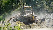 Big Bulldozer At The Building Site