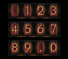 Vector Nixie Tube With Digits