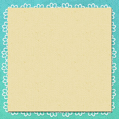 Canvas Print - background   in scrapbook style in beige, cyan colors