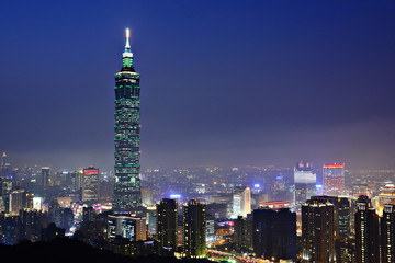 Sticker - taipei city night scene