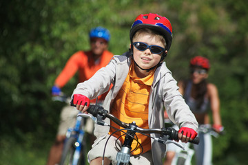 Wall Mural - Boy riding bicycle