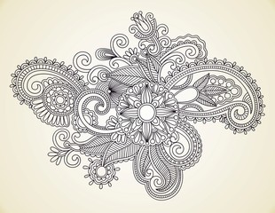 Sticker - Hand-Drawn Abstract Henna Mendie Flowers