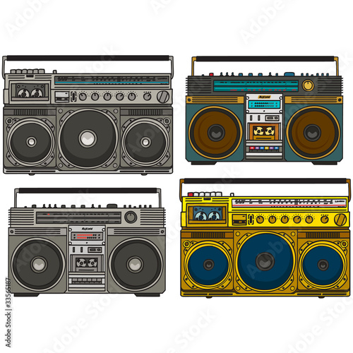 Fototapeta na wymiar boom box set