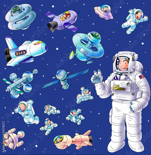 宇宙飛行士と宇宙船 Stock イラスト Adobe Stock