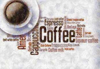 Foto zasłona sztuka kawiarnia expresso cappucino włoski
