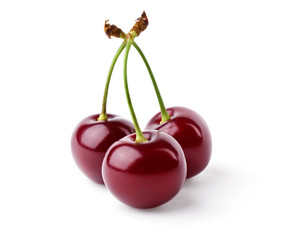 Wall Mural - Three delicious cherries