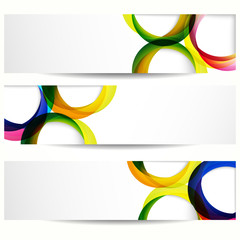 Wall Mural - abstract banner with forms of empty frames for your web design.
