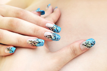 Sticker - Hands with nail art