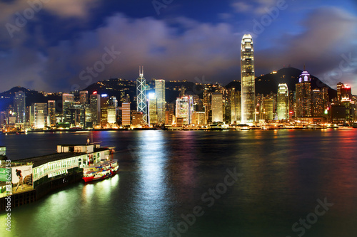 фотография Hong Kong Harbor at Night from Kowloon Star Ferry
