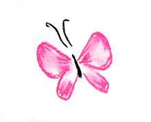 Pink Butterfly Simple Illustration