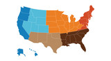 Fototapeta Mapy - US regional map