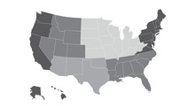 US Regional Map Grayscale