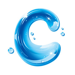 Water Liquid Letter - Capital C