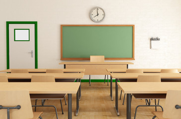 Wall Mural - classroom without student
