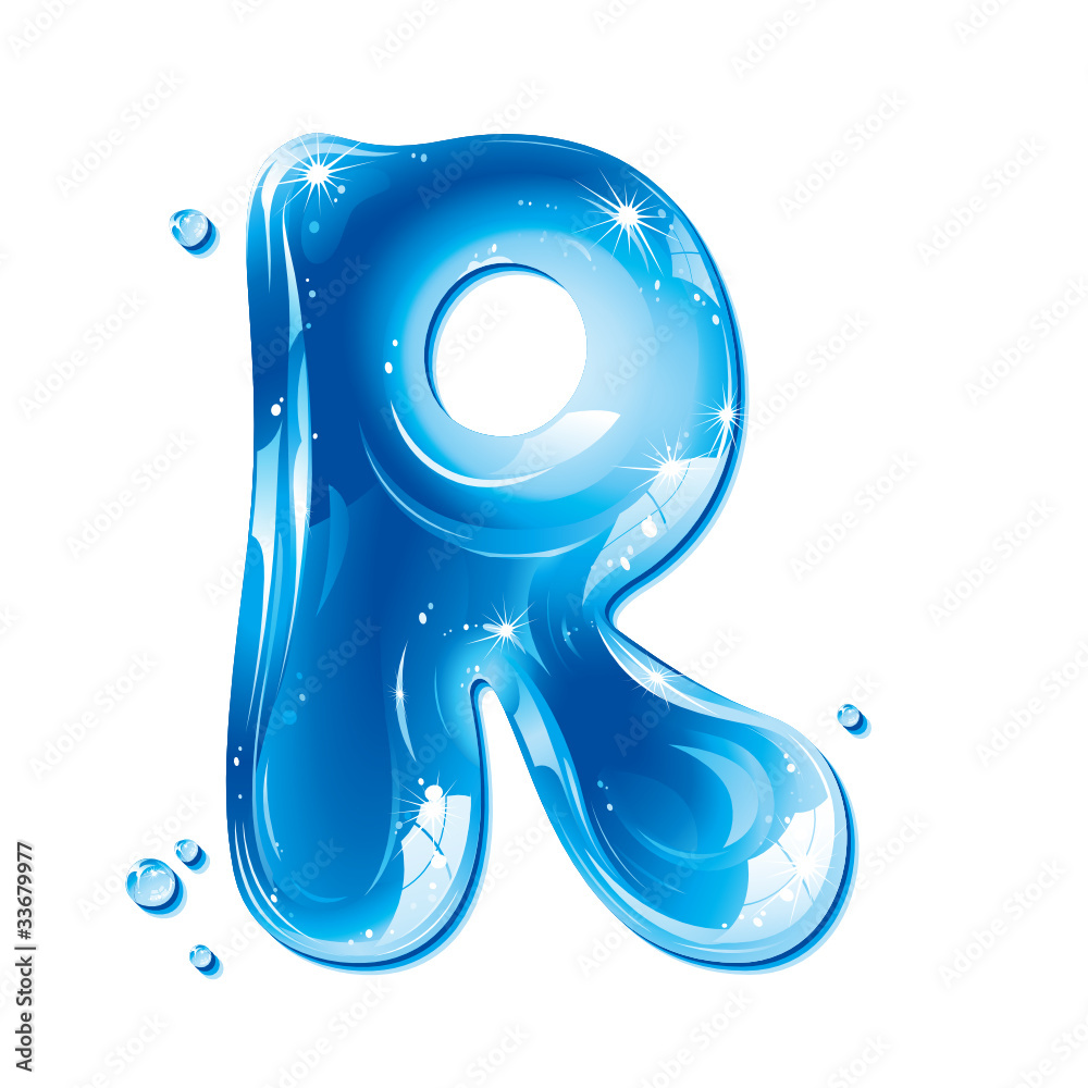 ABC series - Water Liquid Letter - Capital R Stock Vector | Adobe Stock