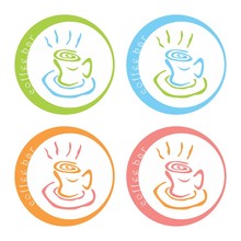 Coffee Bar Vector Illustration Colorful Logo Design