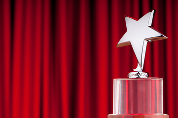 Wall Mural - star award against curtain background