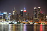 Fototapeta Miasta - New York City Manhattan midtown skyline at night