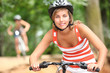 Teenage girl on a mountain bike