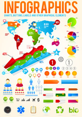 Colorful infographic vector collection with charts 2