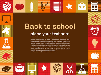 Wall Mural - back to school - background with education icons