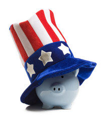 Piggy bank and uncle sam