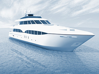 luxury white cruise yacht