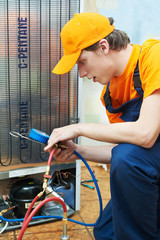 repair work on fridge appliance