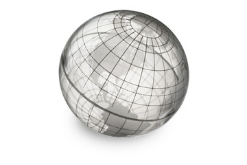 Globe showing North America on white background