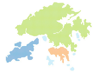 Wall Mural - Map of Hong Kong - Colour check