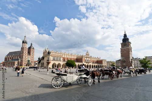 Fototapeta na wymiar Old Town square in Krakow, Poland