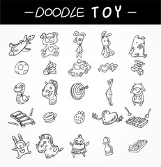 Wall Mural - hand draw child toy icons set