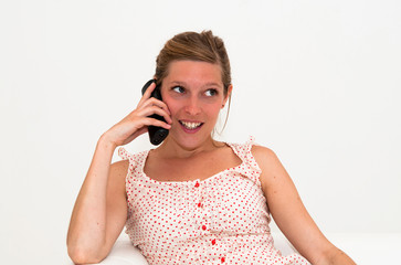 woman talk on a cellular telephone