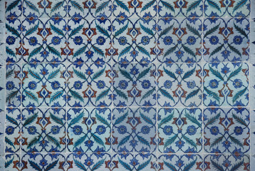Wall Mural - ancient iznik tiles with floral pattern