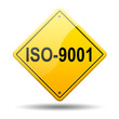 Señal amarilla texto ISO-9001