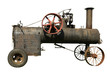 part of old steam tractor on a white background