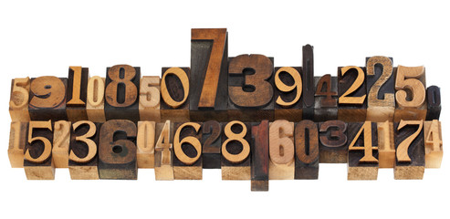 Canvas Print - random numbers in letterpress type