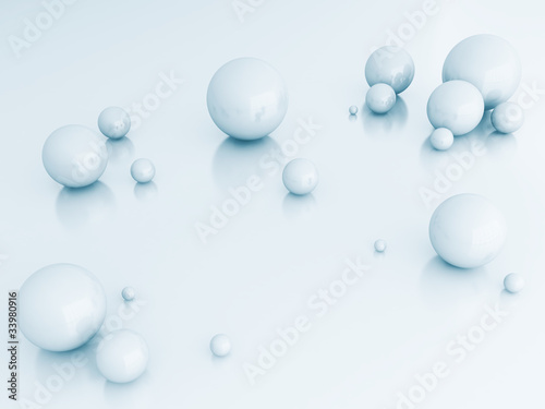 light metallic balls as technological and abstract background