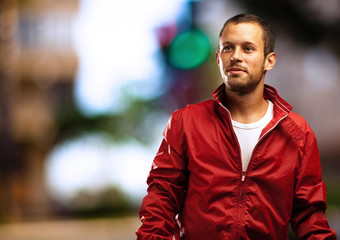 Poster - man with red jacket