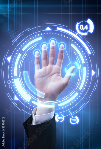 Fotografía Technology scan man's hand for security or identification