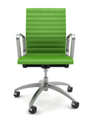 Wall Mural - modern green office chair isolated on white background