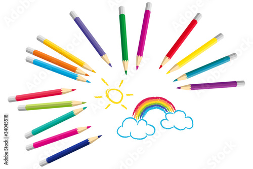 Buntstifte, malen, Bild – Stock-Vektorgrafik | Adobe Stock