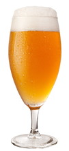 Glass Of Unfiltered Beer Isolated On A White