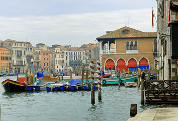 Wall Mural - Italy, Venice the old fish market on the Grand Canal