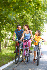 Canvas Print - Cycling in park