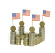 Euro-Münzen mit USA-Flagge