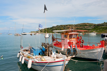 Fishing boats in Greek harbor