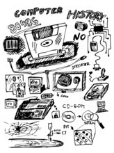 Hand Drawn Icons From Computer History