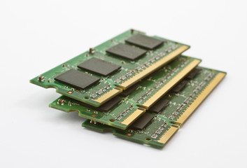 three stacked memory modules